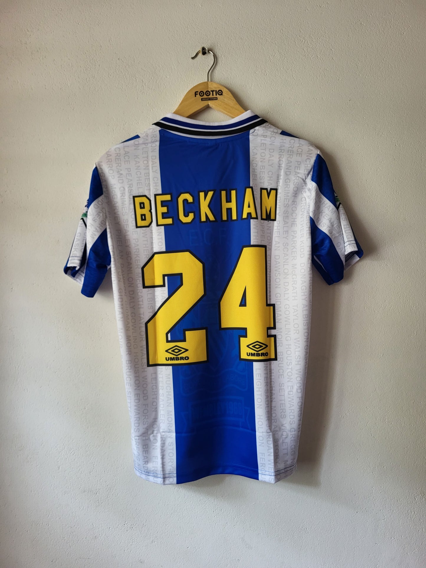 BECKHAM MAN UNITED 1994-96 THIRD KIT COLLAR SUBLIMATION
