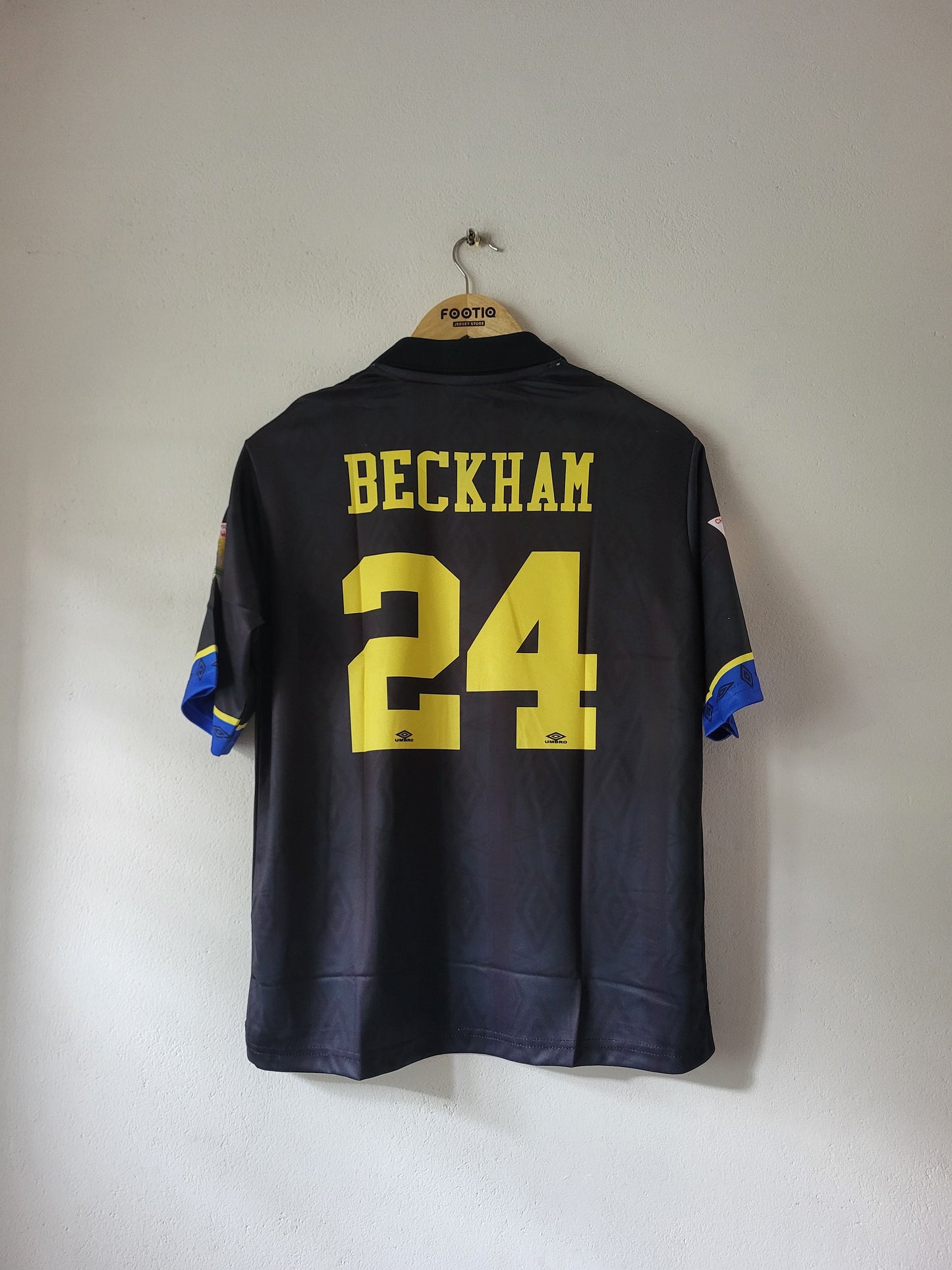 BECKHAM MAN UNITED AWAY KIT 1993-94 COLLAR FIVE SLEEVE SUBLIMATION