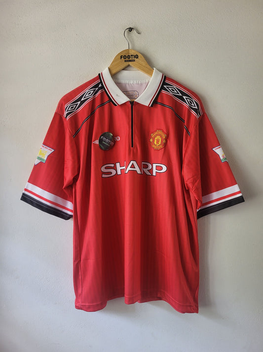 Beckham Man United Away Kit 1998-99 Collar Zip Five Sleeve Premium Embroidery, Beckham oversized jersey, most selling, trending jersey, Jersey fits, Manchester united Jerseys, trusted online store