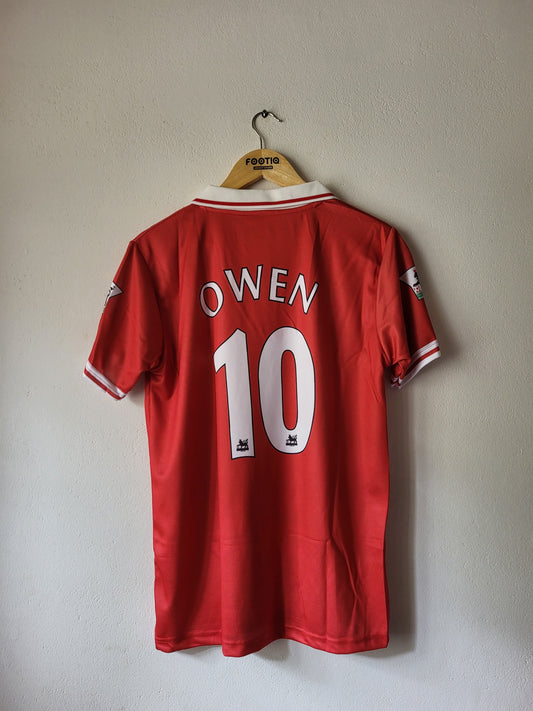 OWEN LIVERPOOL HOME KIT 1996-97 COLLAR PREMIUM EMBROIDERY