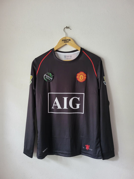 ronaldo man united 2007-08 away kit full sleeve premium embroidery, black colour