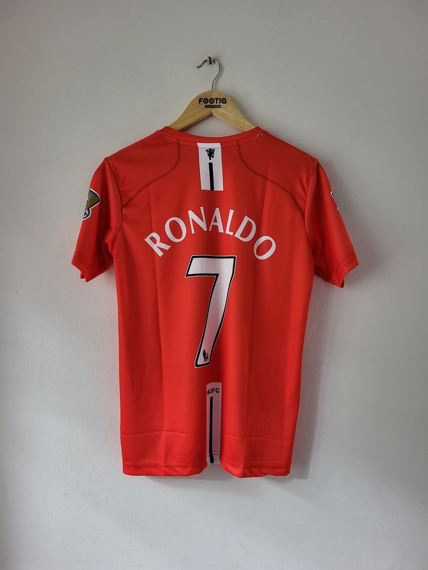 RONALDO MAN UNITED HOME KIT 2007-08 PREMIUM EMBROIDERY