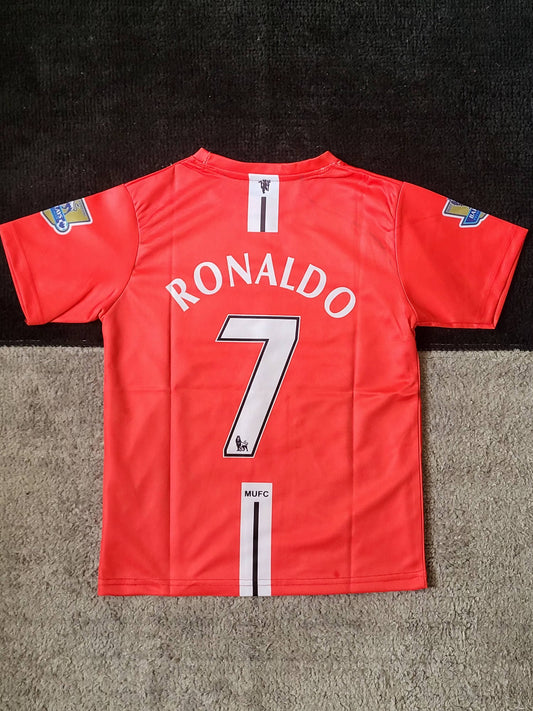 RONALDO MAN UNITED HOME KIT 2007-08 SUBLIMATION KIDS