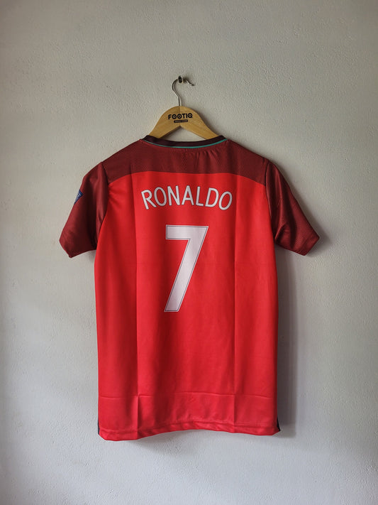 RONALDO PORTUGAL 2016 HOME KIT PREMIUM V NECK EMBROIDERY