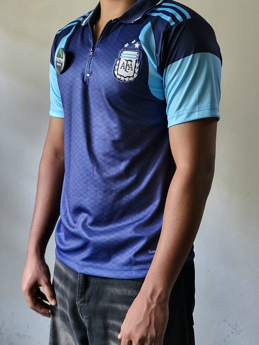 ARGENTINA TRIO ZIPPER POLO COLLAR HALF SLEEVE PREMIUM EMBROIDERY