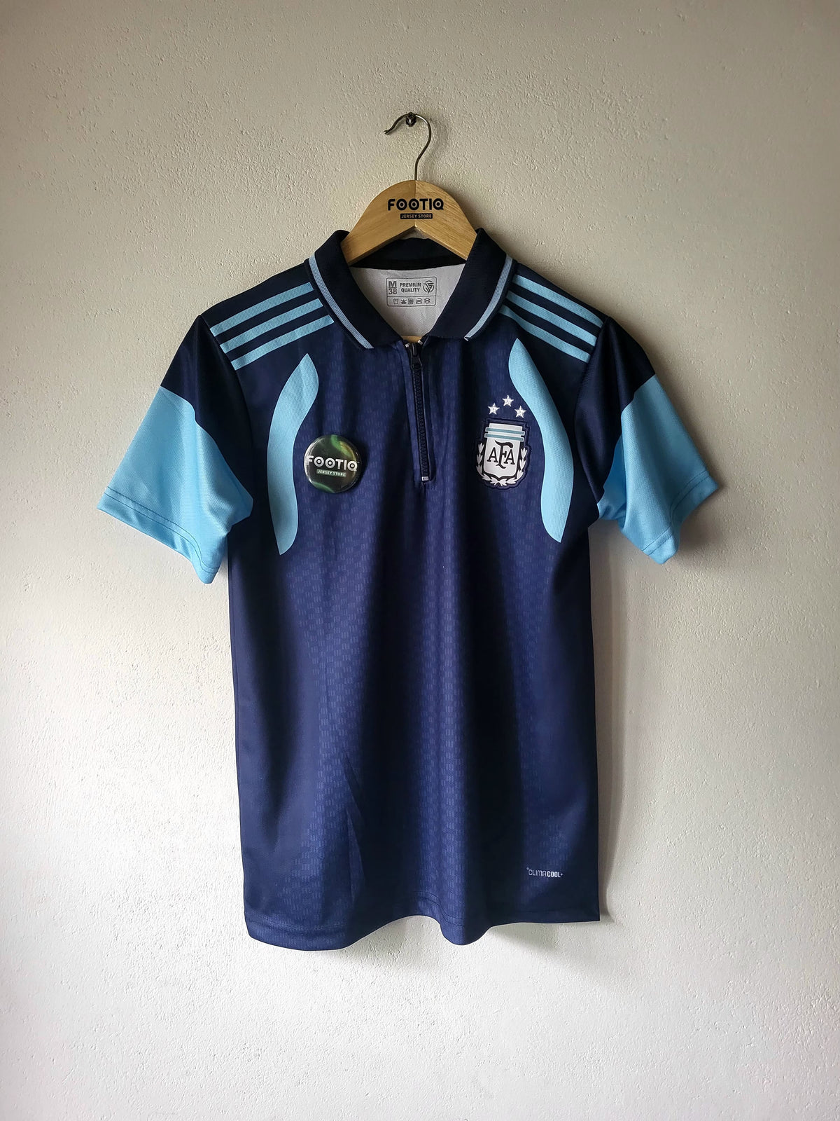 ARGENTINA TRIO ZIPPER POLO COLLAR HALF SLEEVE PREMIUM EMBROIDERY, trending jersey, best selling, Argentina travel kit