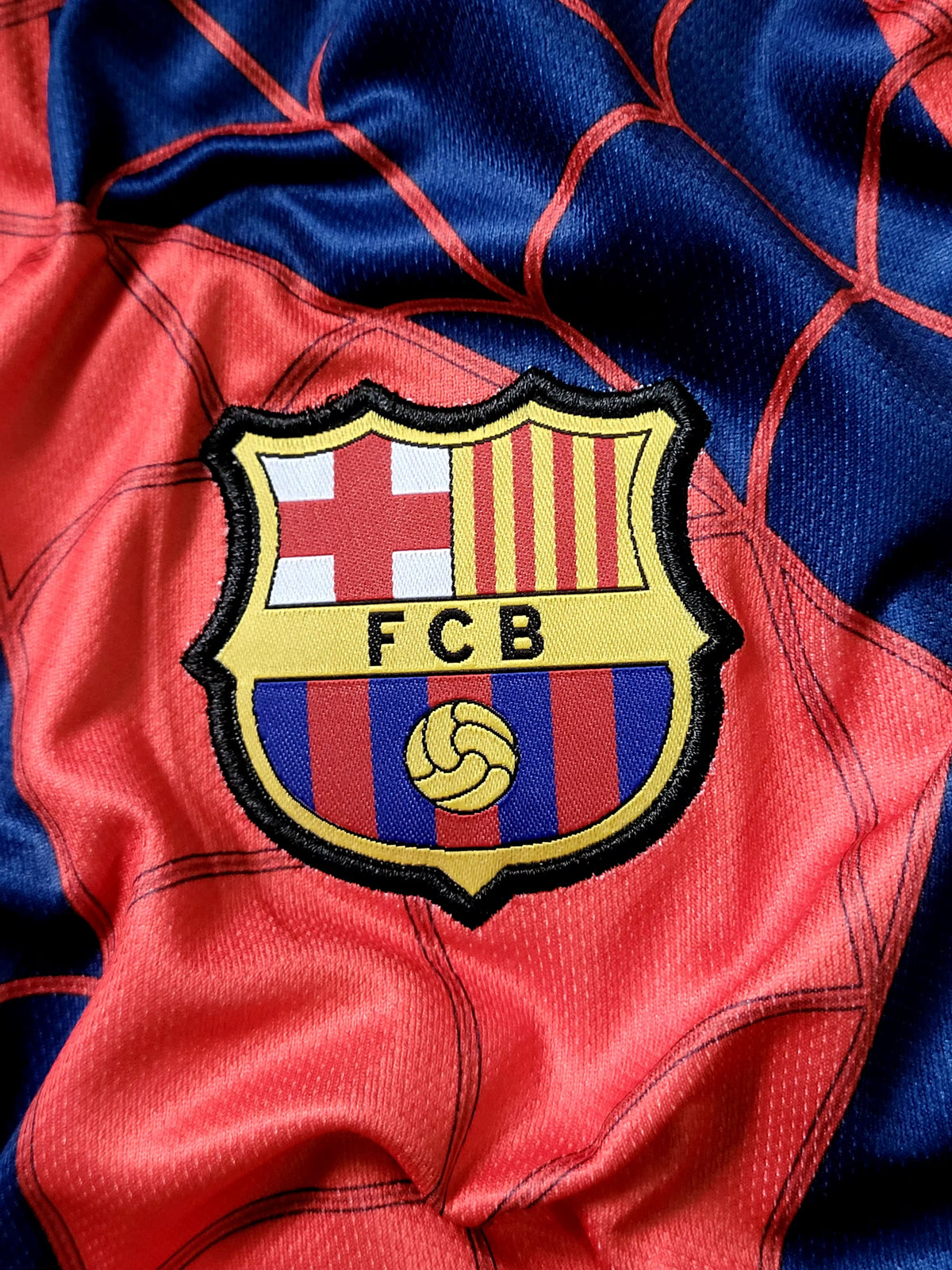 Barcelona Spider Man Special Edition Five Sleeve Premium Embroidery, Most selling, trending jersey, spiderman, special edition 