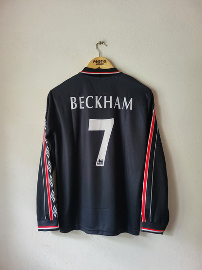 BECKHAM MAN UNITED AWAY KIT 1998-99 COLLAR ZIP FULL SLEEVE SUBLIMATION