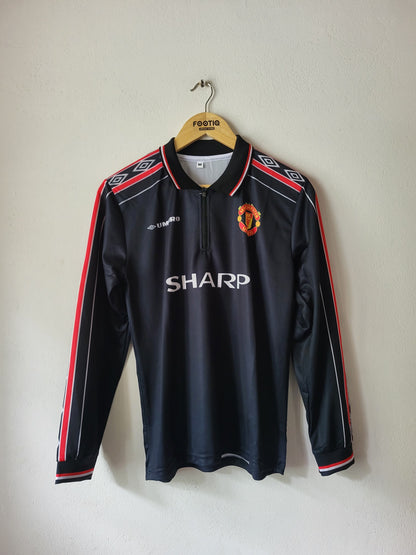 BECKHAM MAN UNITED AWAY KIT 1998-99 COLLAR ZIP FULL SLEEVE SUBLIMATION