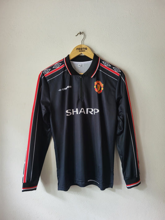 BECKHAM MAN UNITED AWAY KIT 1998-99 COLLAR ZIP FULL SLEEVE SUBLIMATION