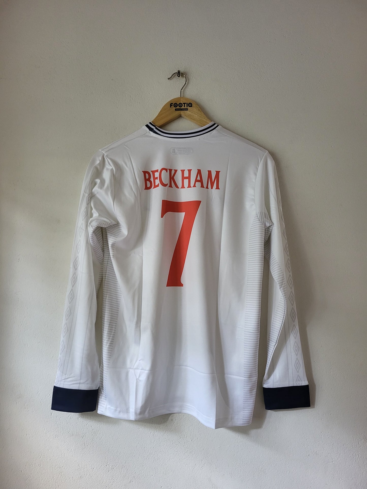 BECKHAM ENGLAND HOME KIT 2000 FULL SLEEVE PREMIUM EMBROIDERY