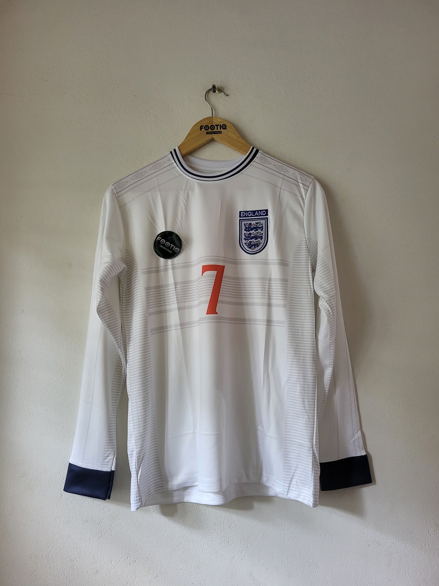 BECKHAM ENGLAND HOME KIT 2000 FULL SLEEVE PREMIUM EMBROIDERY