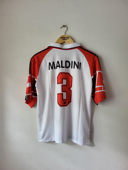 MALDINI AC MILAN AWAY KIT 1997-98 COLLAR FIVE SLEEVE SUBLIMATION