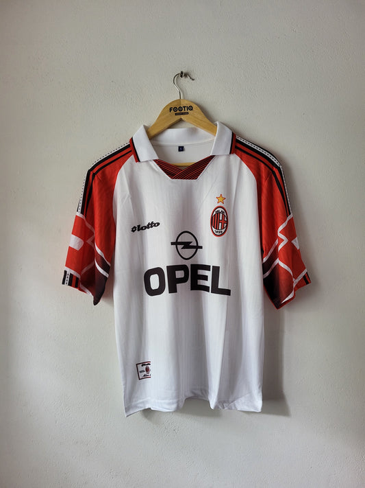 MALDINI AC MILAN AWAY KIT 1997-98 COLLAR FIVE SLEEVE SUBLIMATION