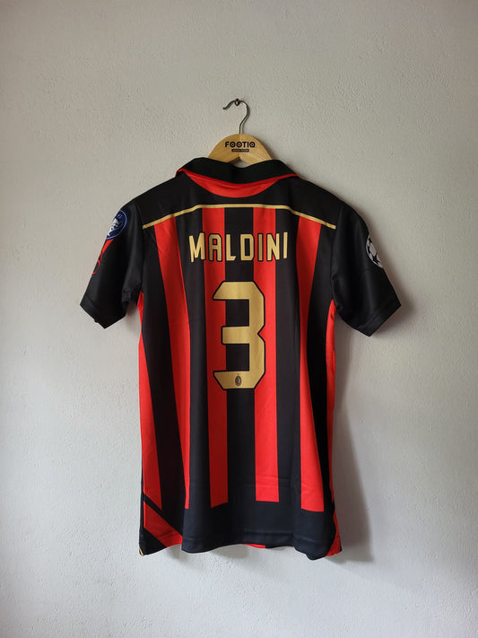 MALDINI AC MILAN HOME 2006-07 COLLAR PREMIUM EMBROIDERY