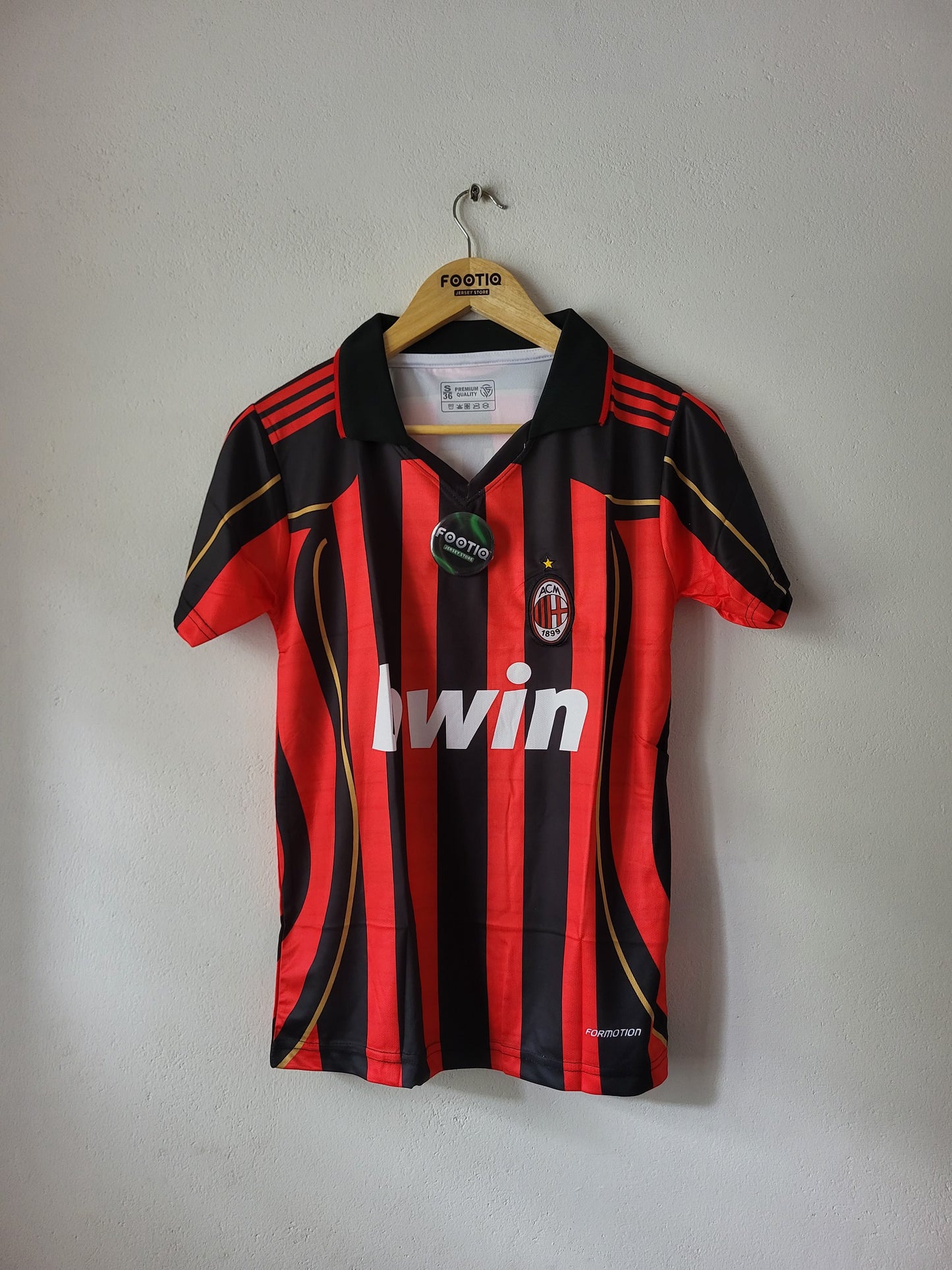 MALDINI AC MILAN HOME 2006-07 COLLAR PREMIUM EMBROIDERY