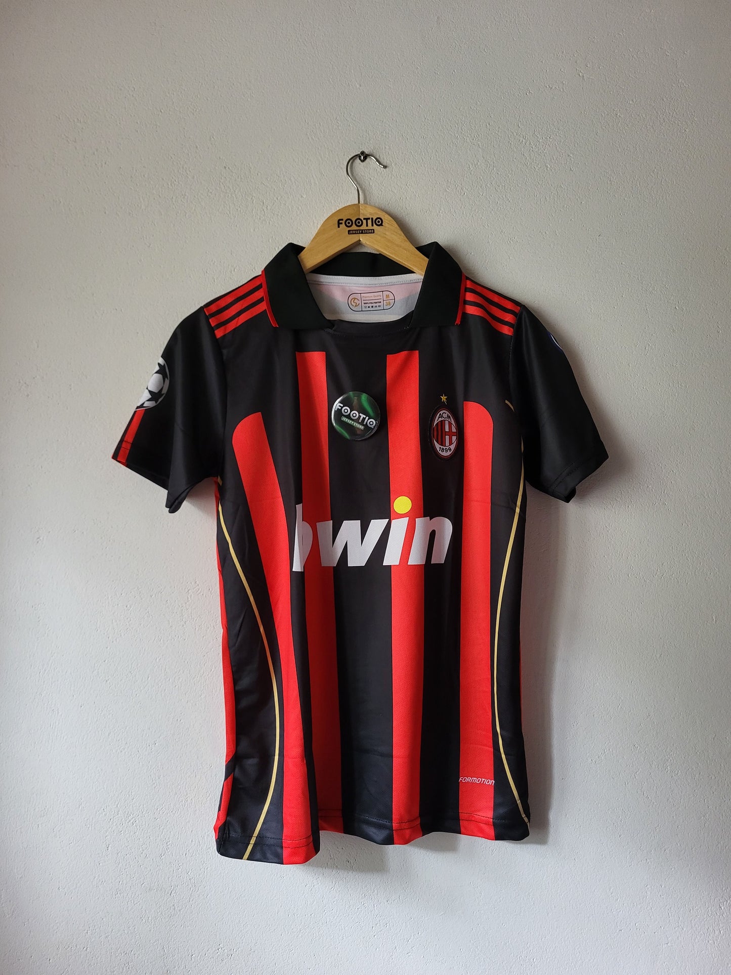 MALDINI AC MILAN HOME 2006-07 COLLAR PREMIUM EMBROIDERY