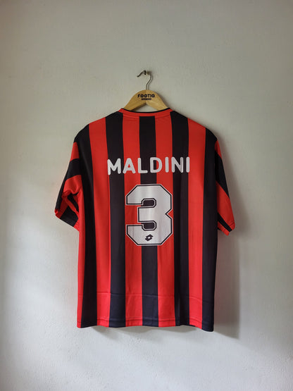MALDINI AC MILAN HOME KIT 1995-96 FIVE SLEEVE SUBLIMATION