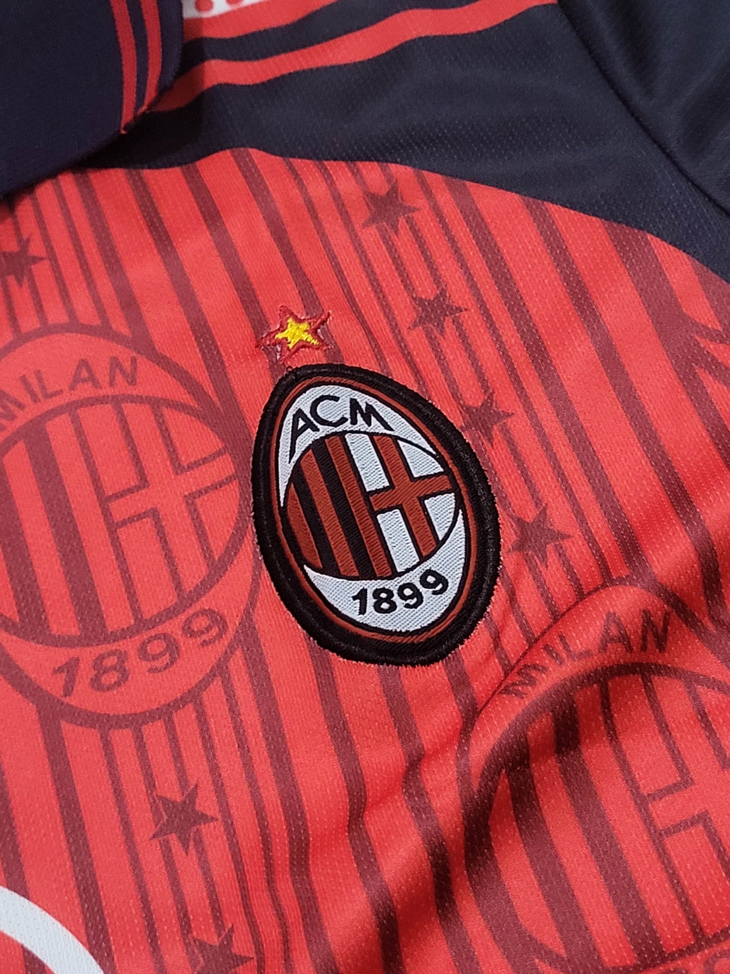 MALDINI AC MILAN HOME KIT 1997-98 COLLAR PREMIUM EMBROIDERY