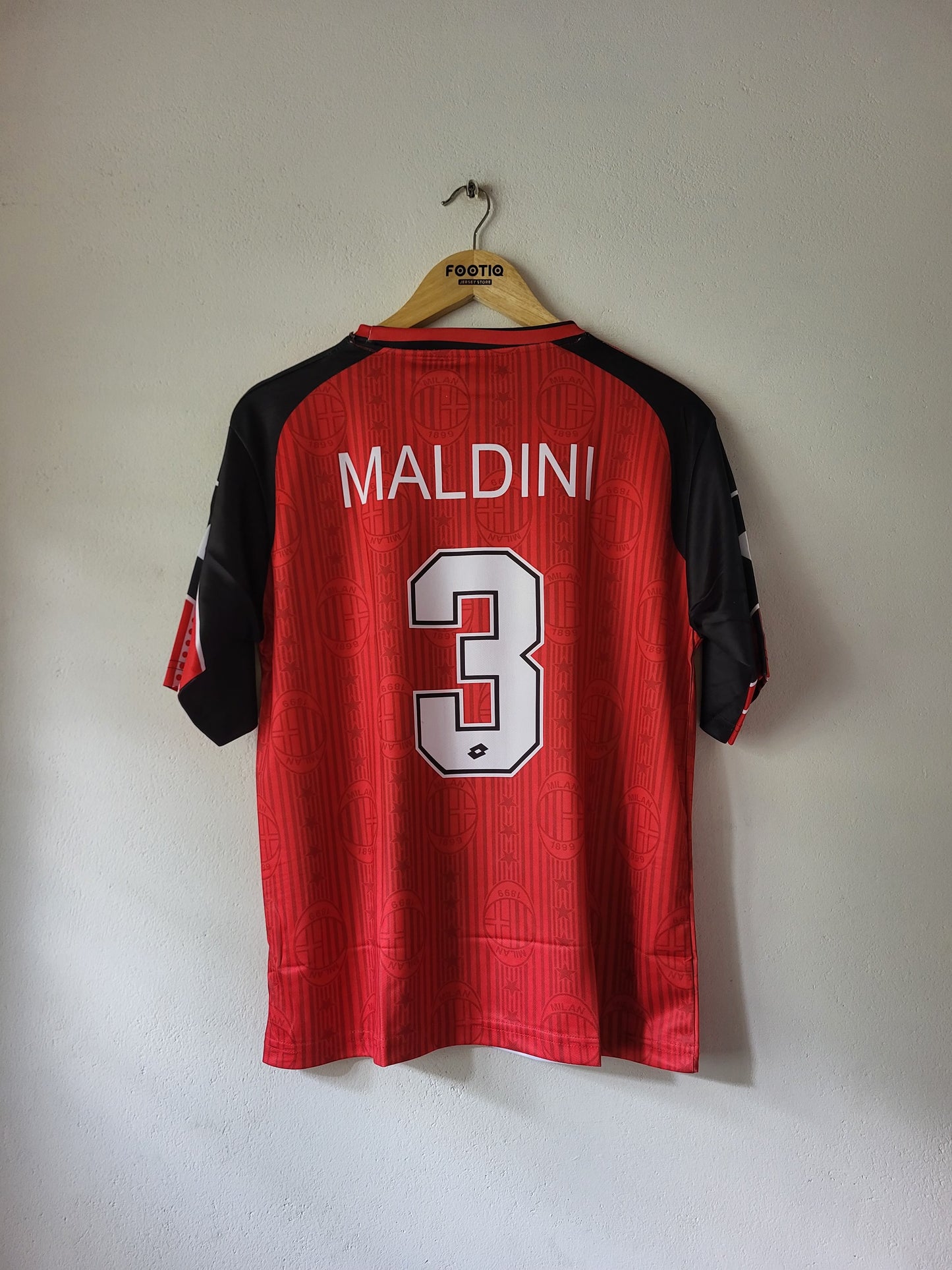 MALDINI AC MILAN HOME KIT 1997-98 FIVE SLEEVE SUBLIMATION