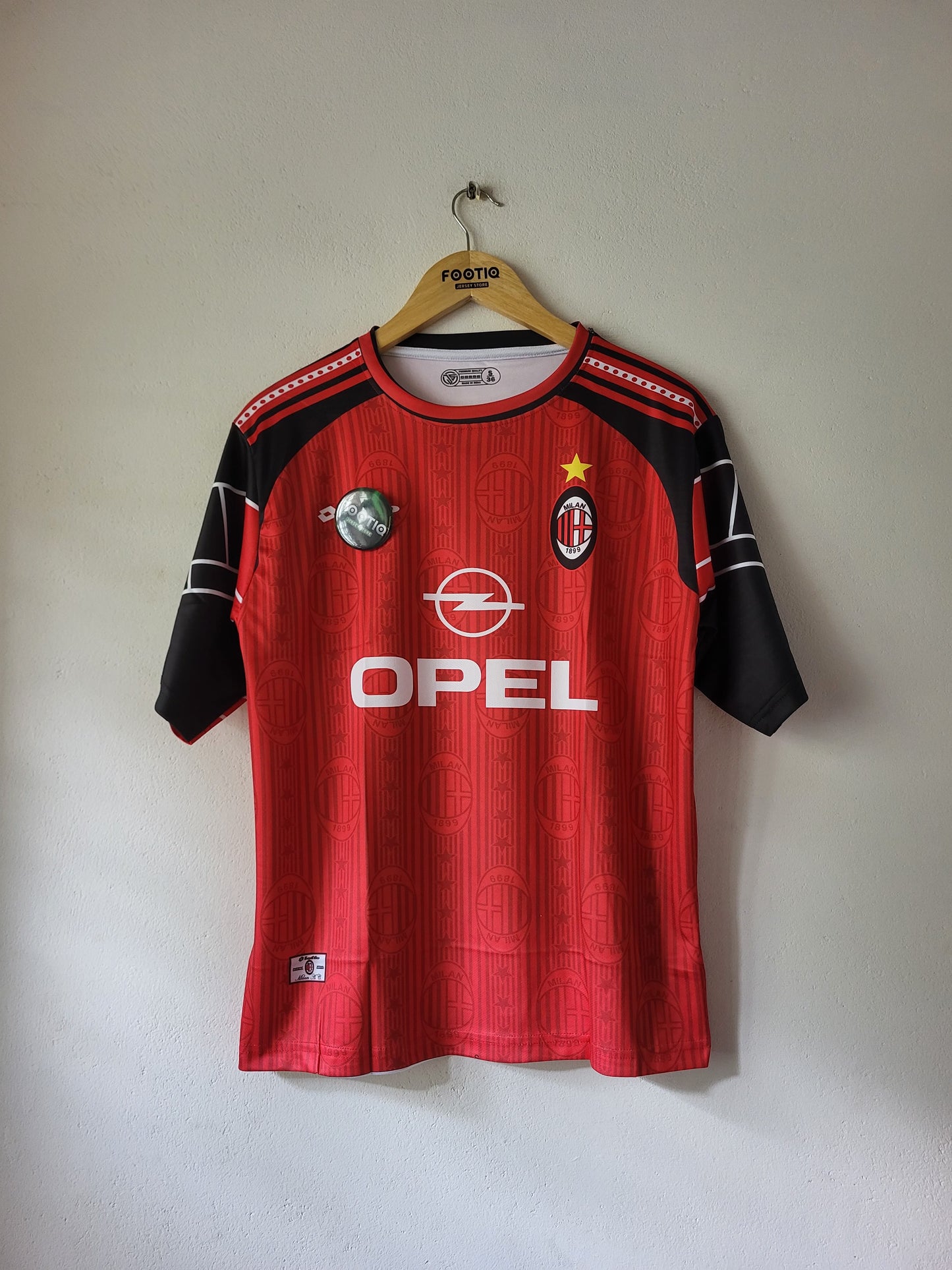 MALDINI AC MILAN HOME KIT 1997-98 FIVE SLEEVE SUBLIMATION