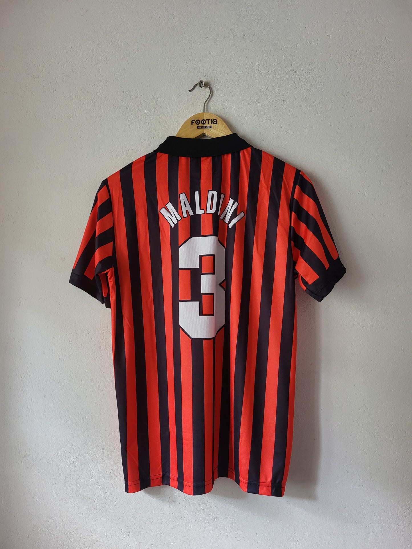 MALDINI AC MILAN HOME KIT 1999-20 COLLAR PREMIUM EMBROIDERY