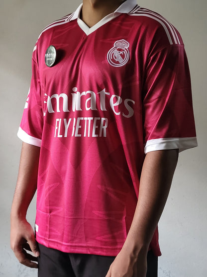 MBAPPE REAL MADRID THIRD KIT PINK 2026-27 COLLAR FIVE SLEEVE PREMIUM EMBROIDERY