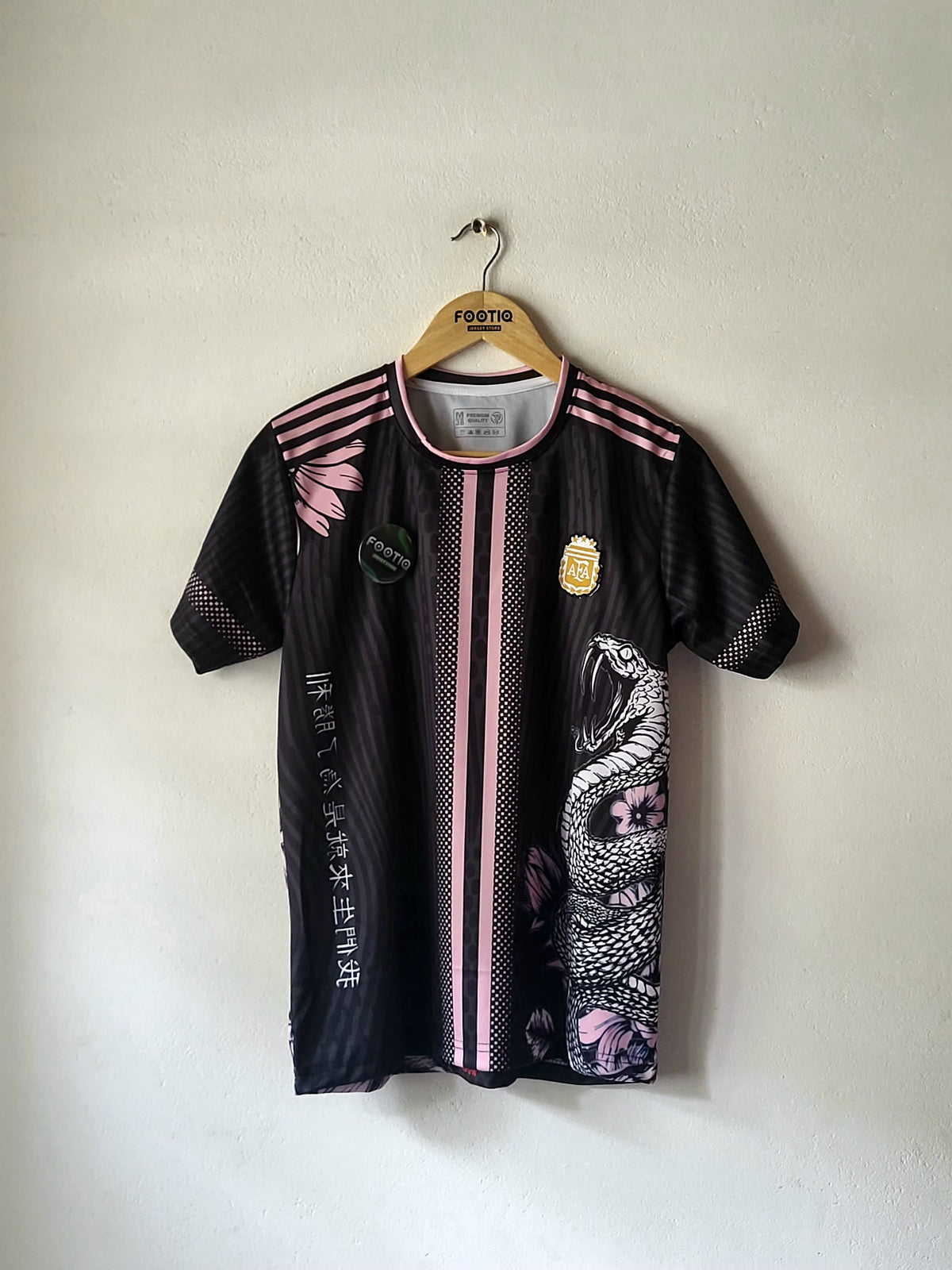 Messi Argentina Dragon Special Edition Premium Embroidery, Black Colour
