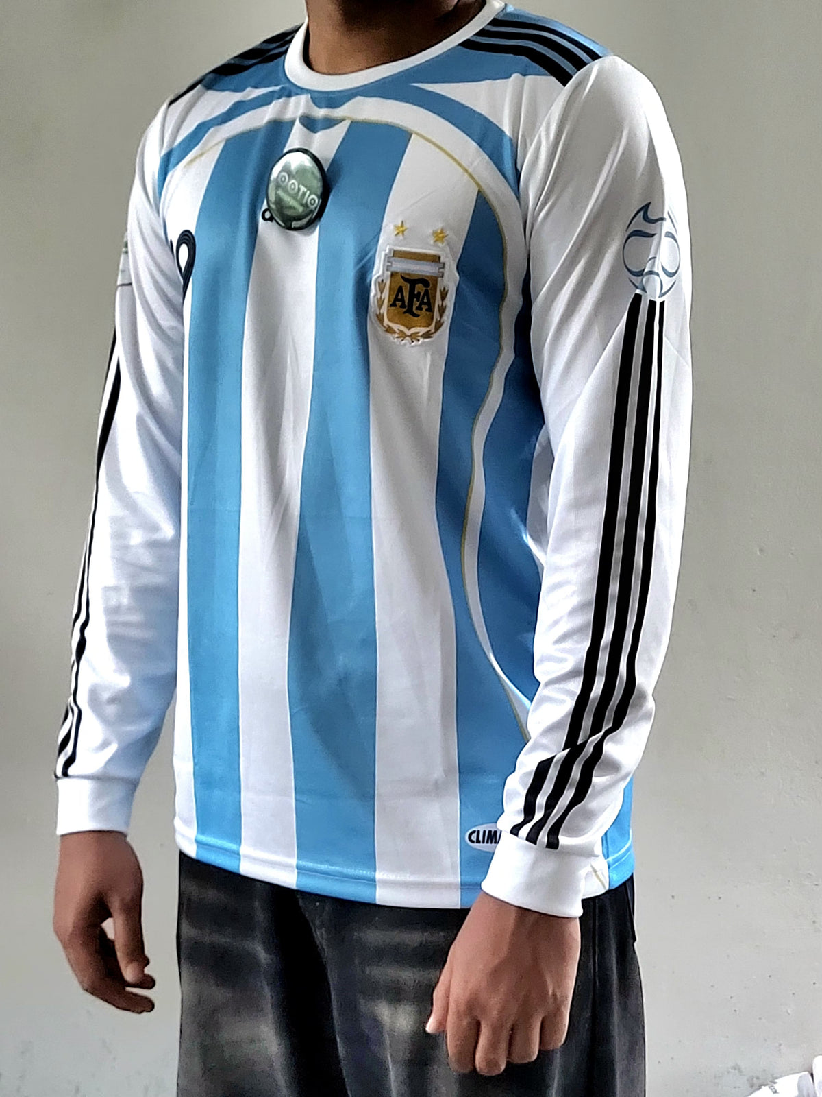 Messi Argentina Home Kit 2006 Full Sleeve Premium Embroidery, Argentina full sleeve jersey, most selling, trending, messi full sleeve 