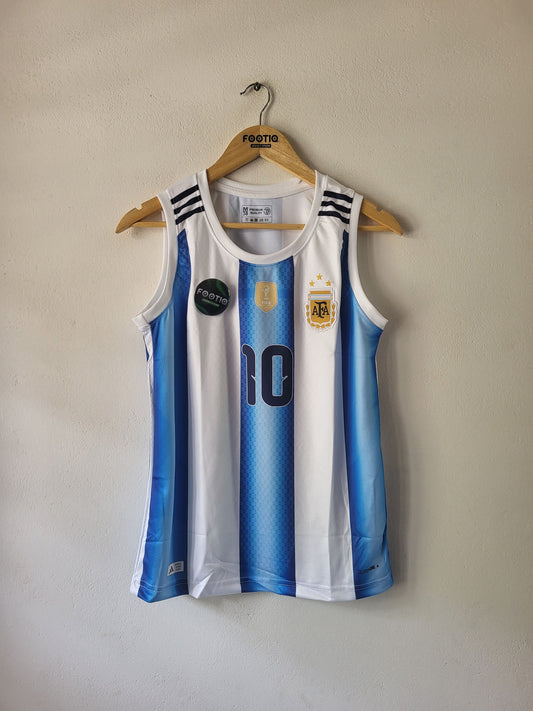 Messi Argentina Home Kit 2026 Sleeveless Premium Embroidery, bibs, sleeveless, trending kits, most selling basketball jerseys, messi all kits