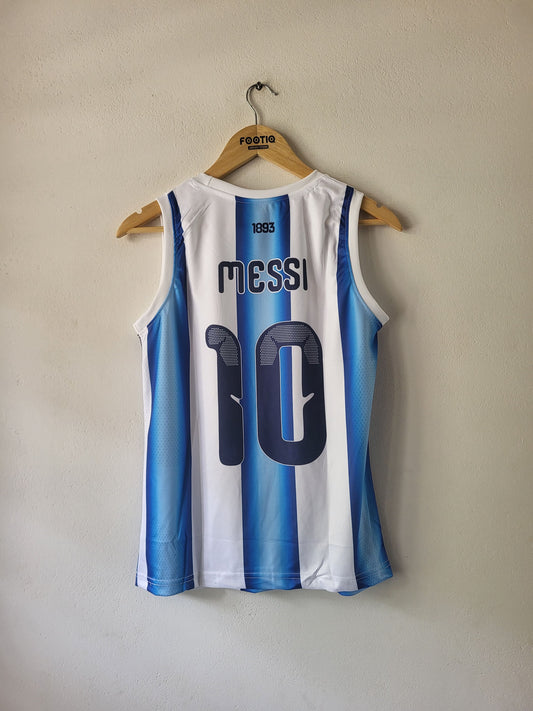 Messi Argentina Home Kit 2026 Sleeveless Premium Embroidery, bibs, sleeveless, trending kits, most selling basketball jerseys, messi all kits