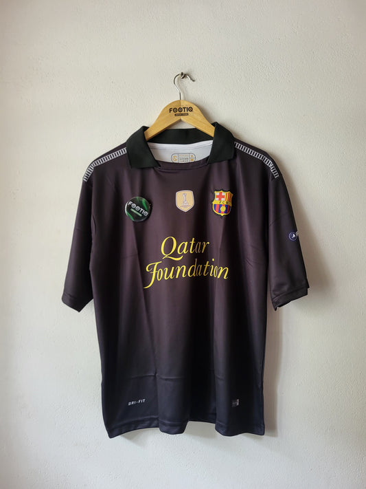 MESSI BARCELONA 2011-12 AWAY KIT COLLAR FIVE SLEEVE PREMIUM EMBROIDERY