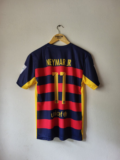 NEYMAR JR BARCELONA 2015-16 HOME KIT PREMIUM EMBROIDERY