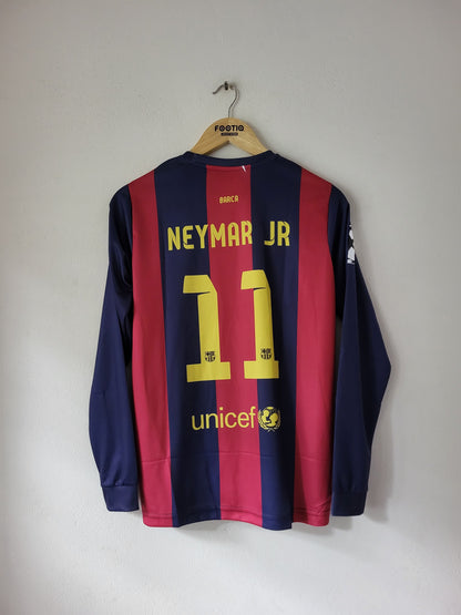 NEYMAR JR BARCELONA HOME KIT 2014-15 FULL SLEEVE PREMIUM EMBROIDERY