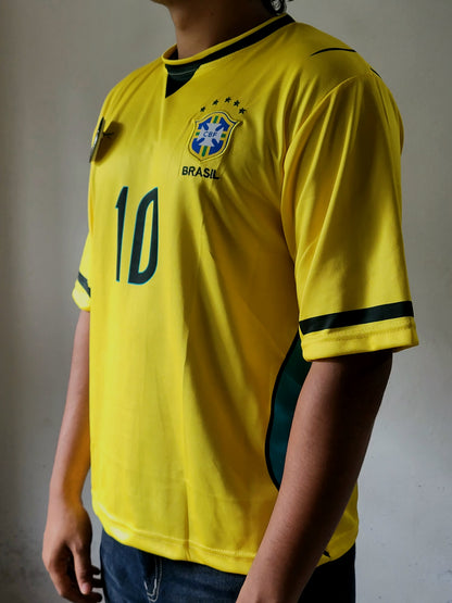 Neymar Jr Brazil Home Kit 2026 Five Sleeve Premium Embroidery, Yellow Colour