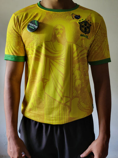 Neymar Jr Brazil Jesus Special Edition Premium Embroidery - Yellow Colour