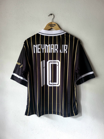 NEYMAR JR SANTOS FC CHARLIE BROWN JR  SPECIAL EDITION COLLAR PREMIUM EMBROIDERY, Neymar black five sleeve, Neymar Santos black jersey, Most selling Jersey, Neymar oversized jersey, legends, retro