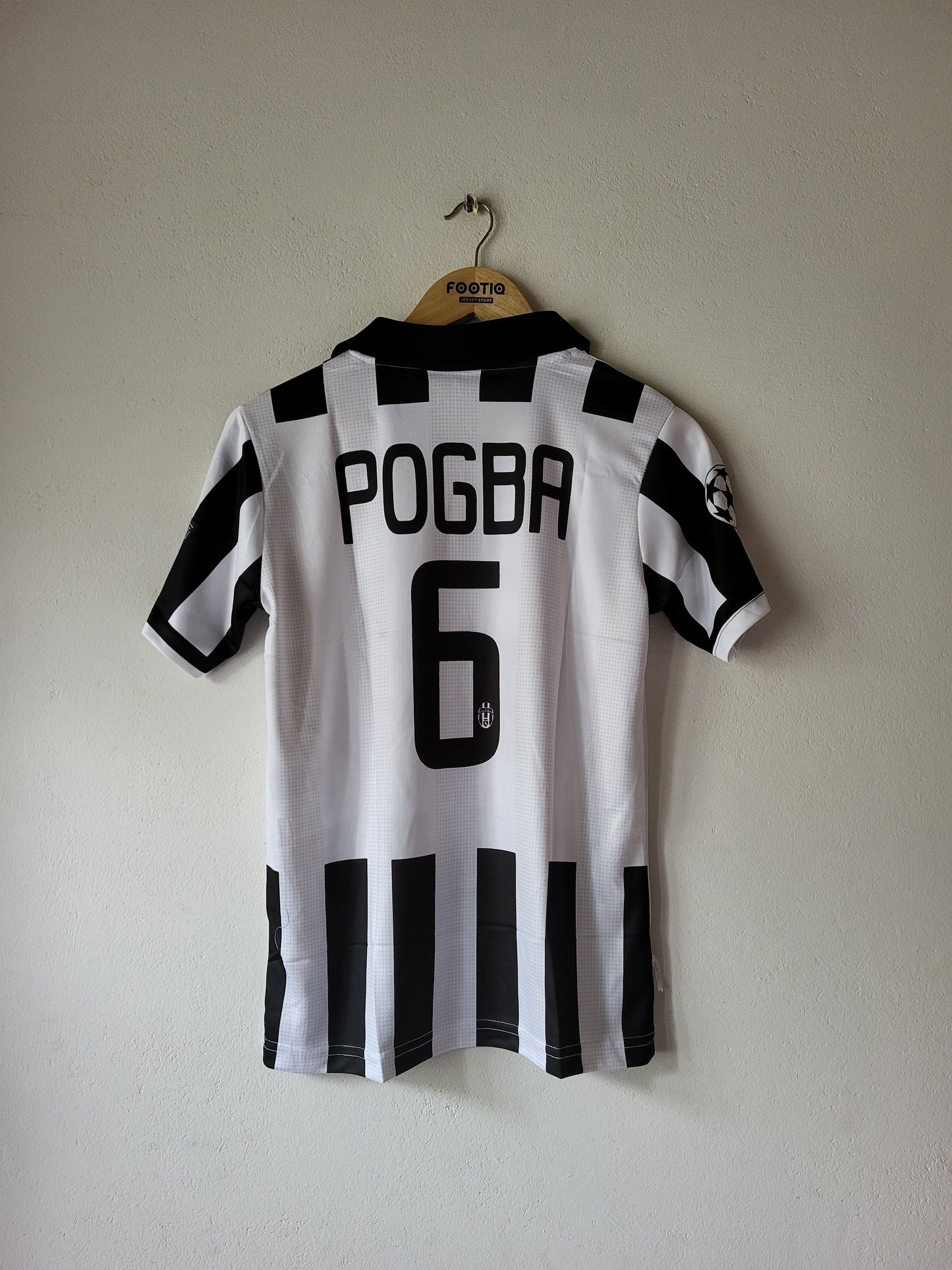 POGBA JUVENTUS 2014-15 HOME KIT COLLAR PREMIUM EMBROIDERY