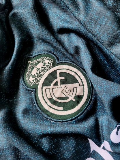 REAL MADRID AWAY KIT 2026-27 PREMIUM EMBROIDERY close photo, green colour, trending jersey, away