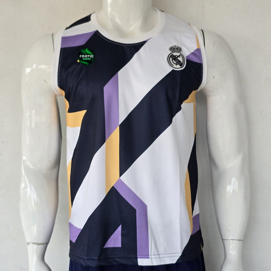 Real Madrid Training Kit Sleeveless Premium Embroidery, Training kit bibs, most selling, trending
