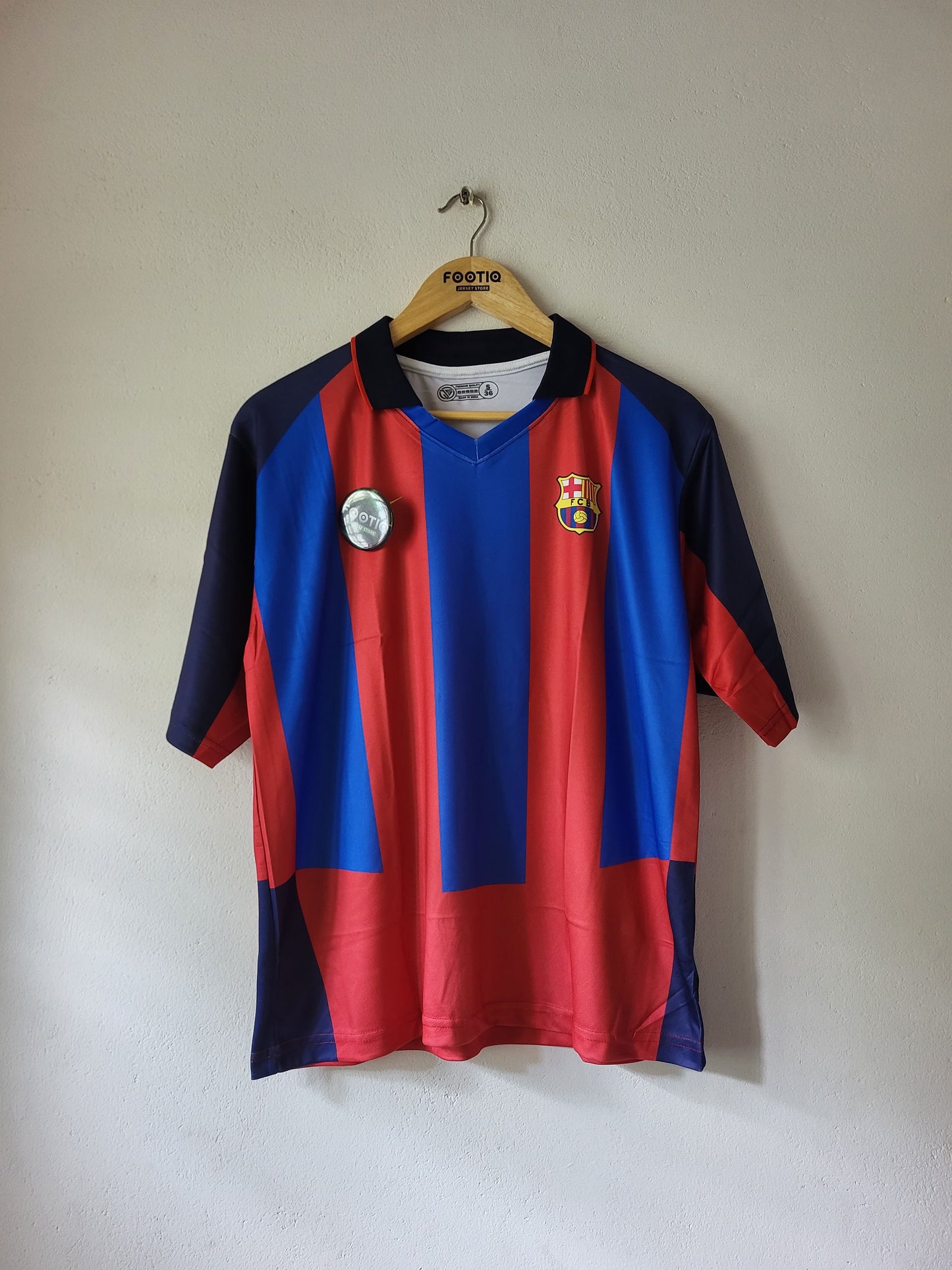RONALDINHO BARCELONA HOME KIT 2003-04 COLLAR FIVE SLEEVE SUBLIMATION