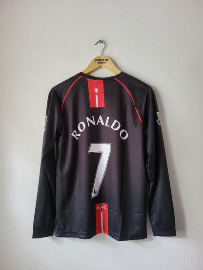RONALDO MAN UNITED 2007-08 AWAY KIT FULL SLEEVE PREMIUM EMBROIDERY