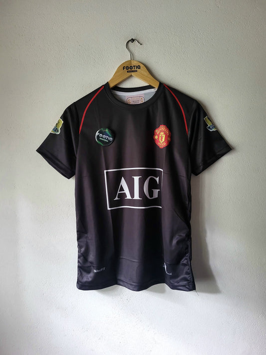 RONALDO MAN UNITED AWAY KIT 2007-08 SUBLIMATION, United aig black jersey, ronaldo 