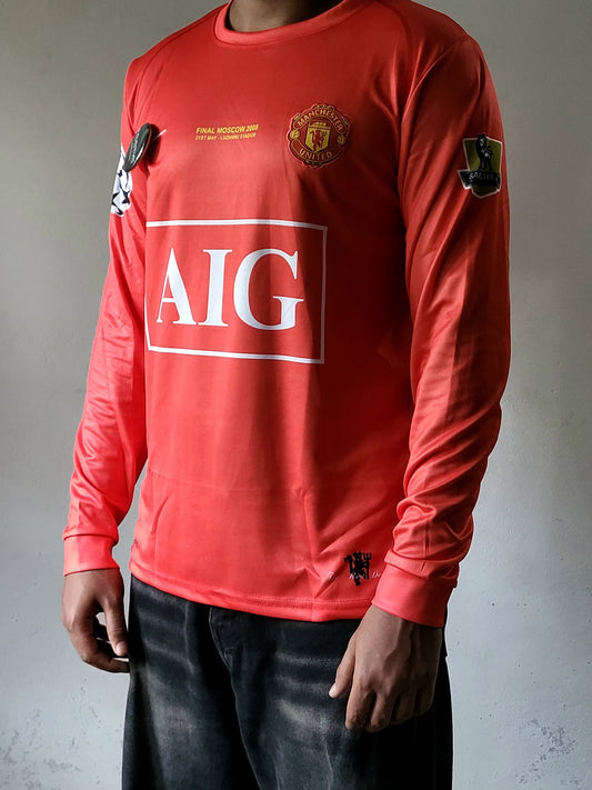 RONALDO MAN UNITED HOME KIT 2007-08 FULL SLEEVE PREMIUM EMBROIDERY, Red colour, trending jersey, most selling