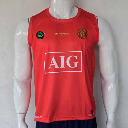 Ronaldo Man United Home Kit 2007-08 Sleeveless Premium Embroidery, bibs, most selling, aig red, ronaldo united