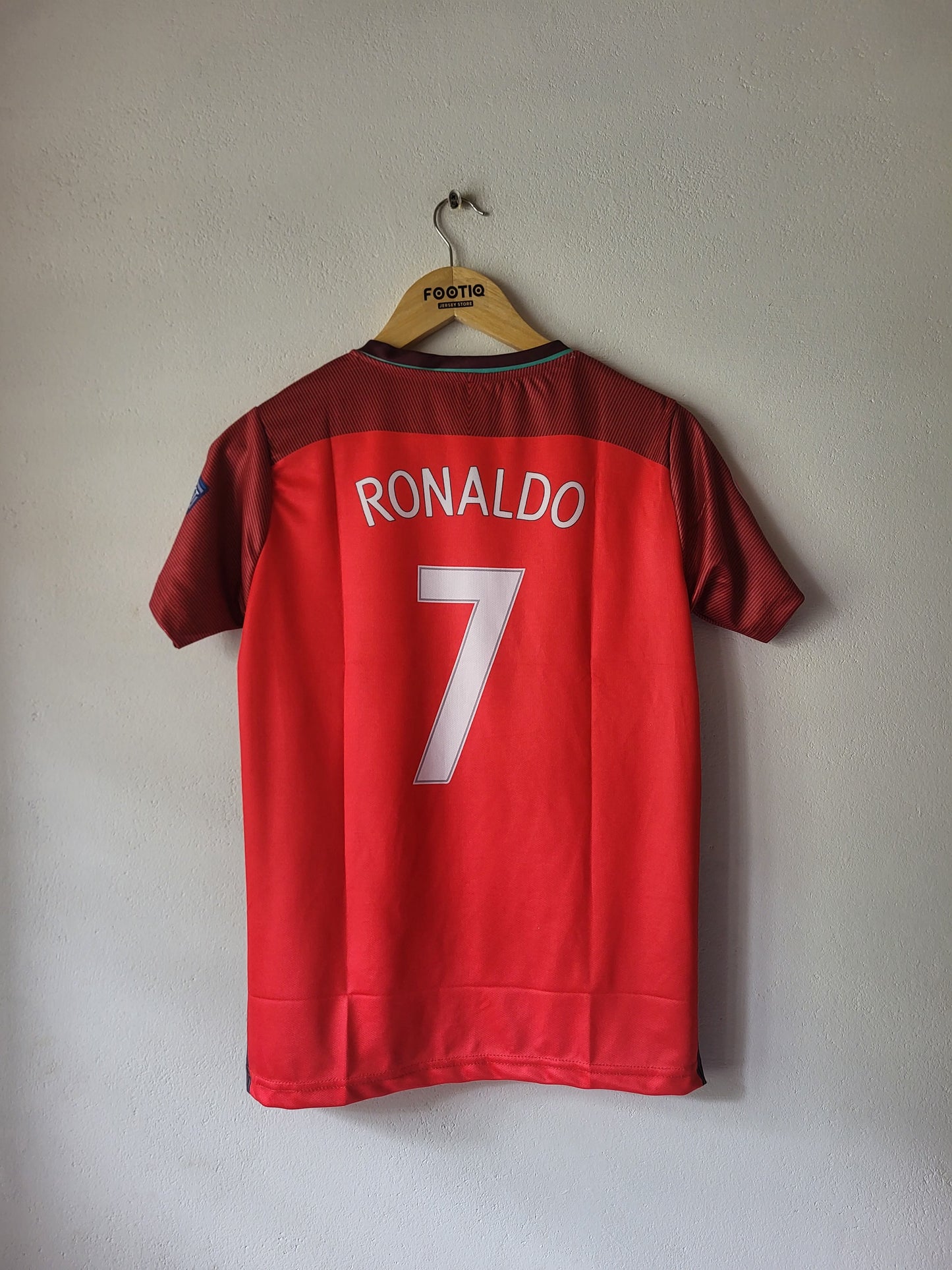 RONALDO PORTUGAL 2016 HOME KIT PREMIUM V NECK EMBROIDERY