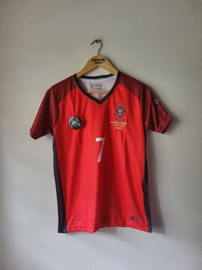 RONALDO PORTUGAL 2016 HOME KIT PREMIUM V NECK EMBROIDERY