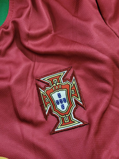 RONALDO PORTUGAL HOME KIT 2001-02 PREMIUM V NECK EMBROIDERY