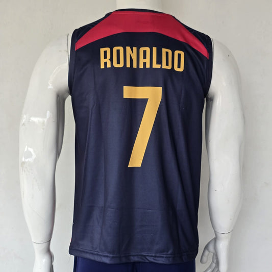 Ronaldo Portugal Training Kit Sleeveless Premium Embroidery, Training Kits, Bibs, Trending, Most Selling