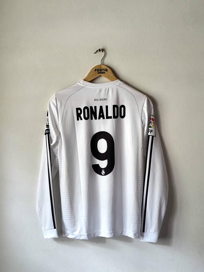RONALDO REAL MADRID 2009 - 10 HOME KIT FULL SLEEVE PREMIUM EMBROIDERY